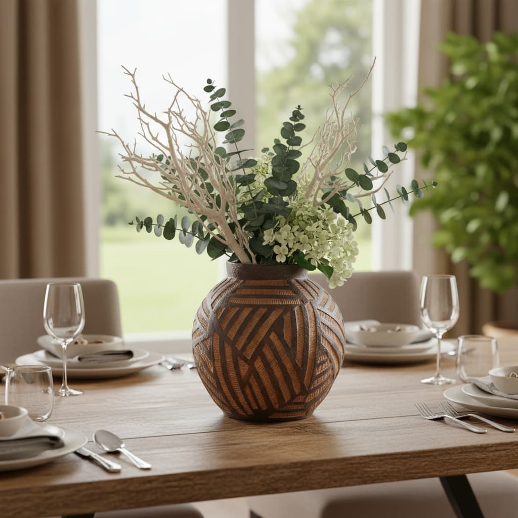 Manor Round Brown Planter