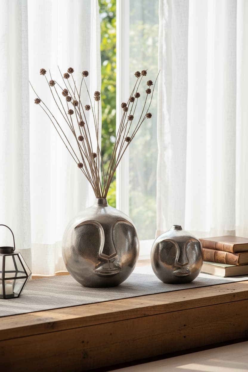 Vista Small Silver Finish Round Vase