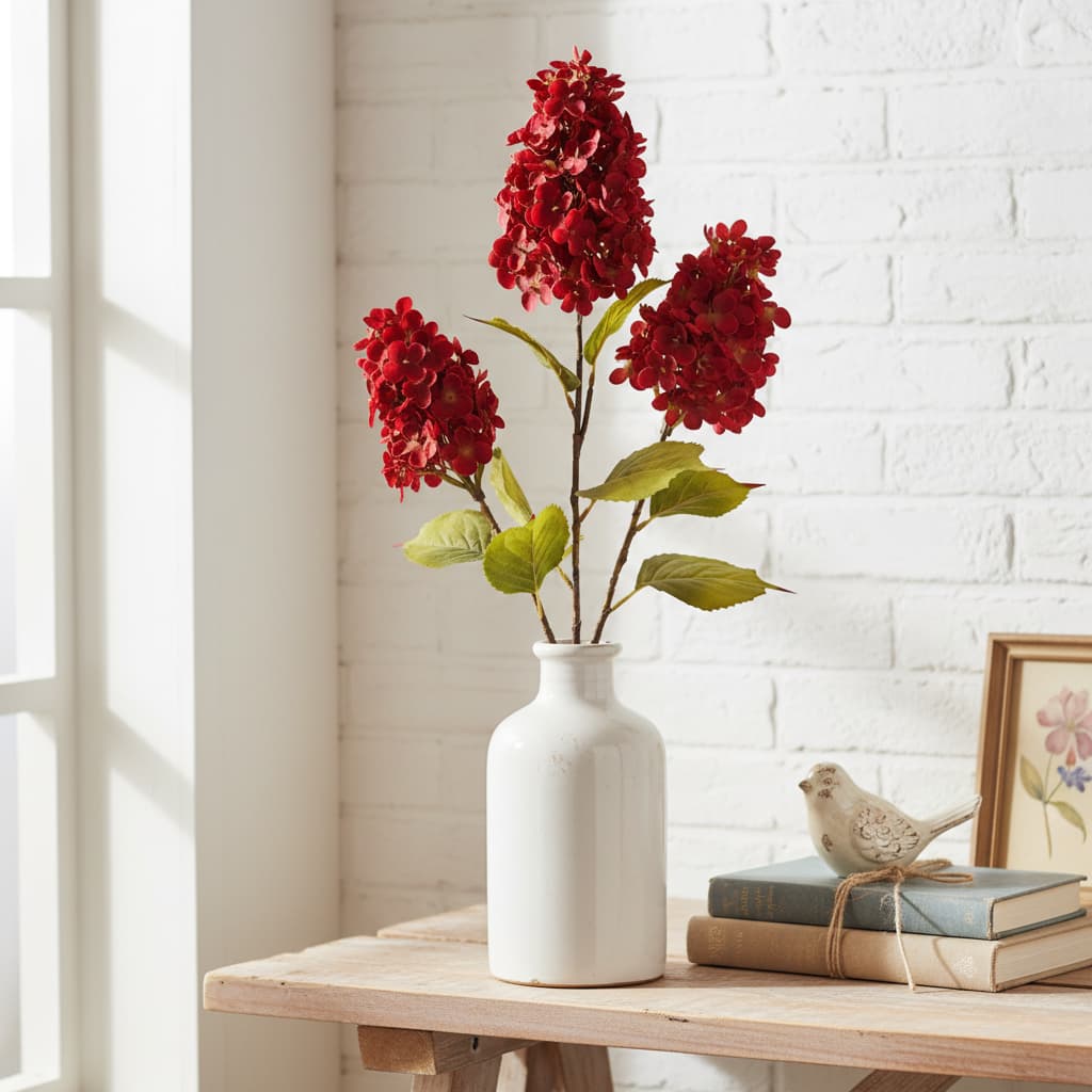 Dark Red Spear Hydrangea Spray