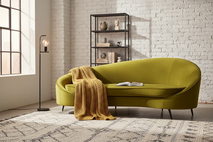 Saffa Three Seat Olive Velvet Sofa