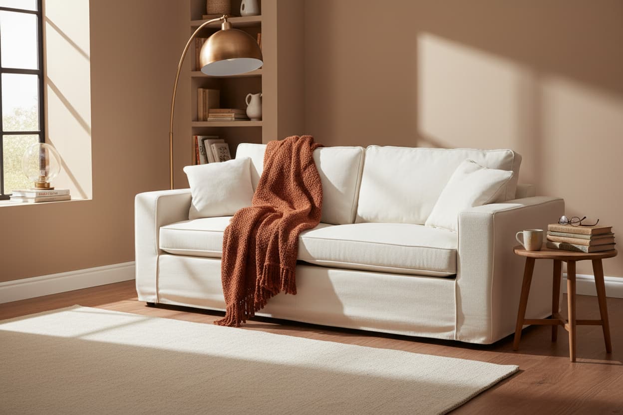 Provence 3 Seat Cream Fabric Sofa
