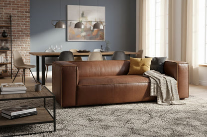 Monarch Three Seater Mexico Brown Leather Sofa