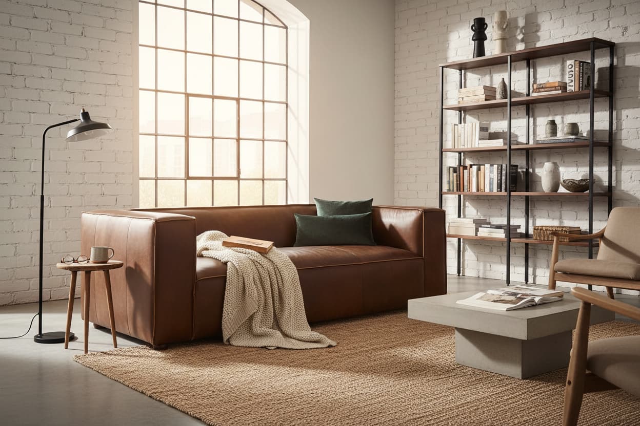 Monarch Three Seater Mexico Brown Leather Sofa