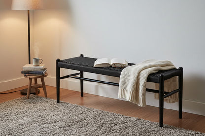 Pacific Black Rope and Elm Wood Bench