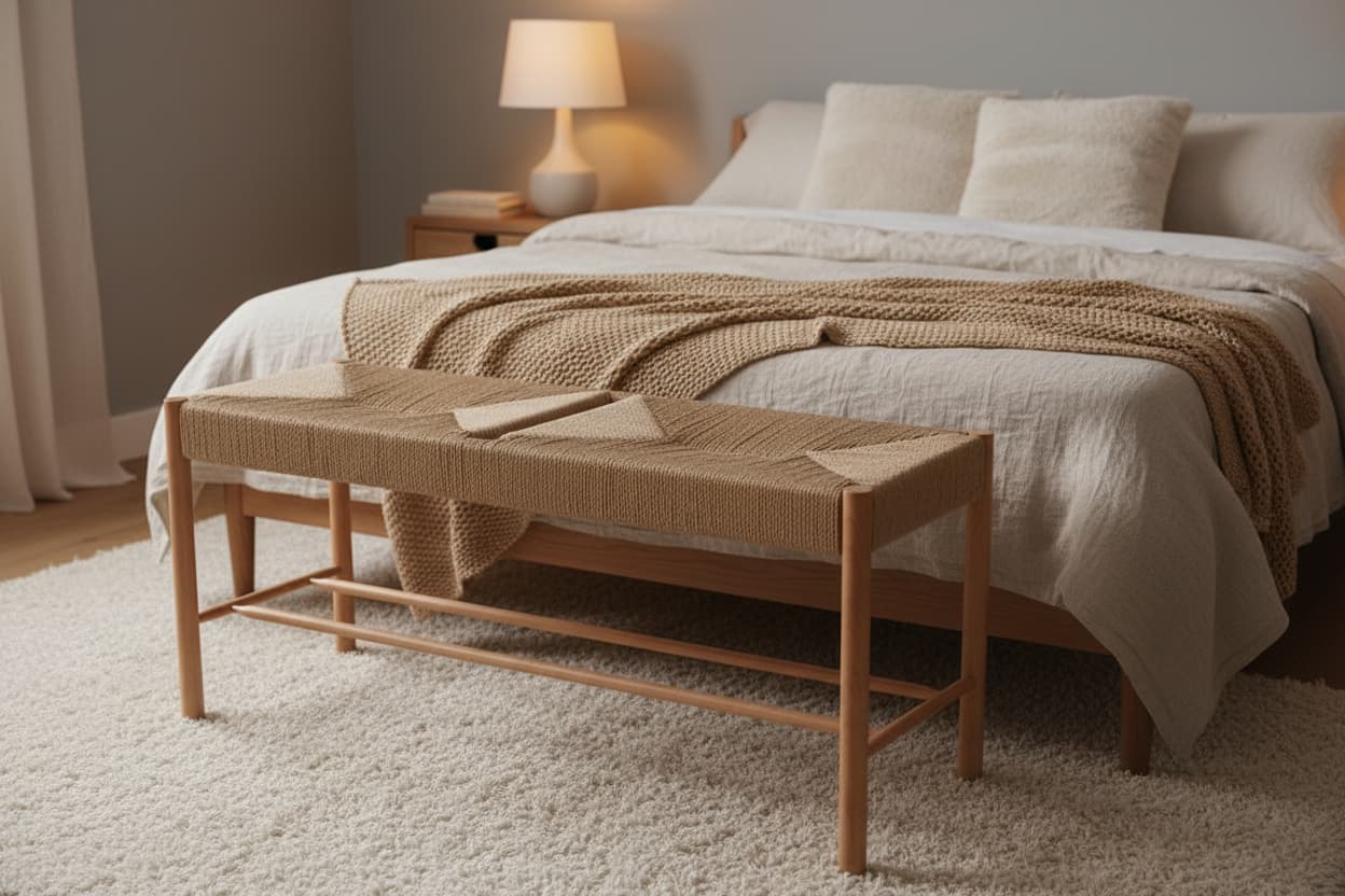 Nautic Natural Rope and Beechwood Bench