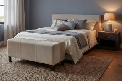 Chelsea Townhouse Natural Leather Bench With Wood Legs