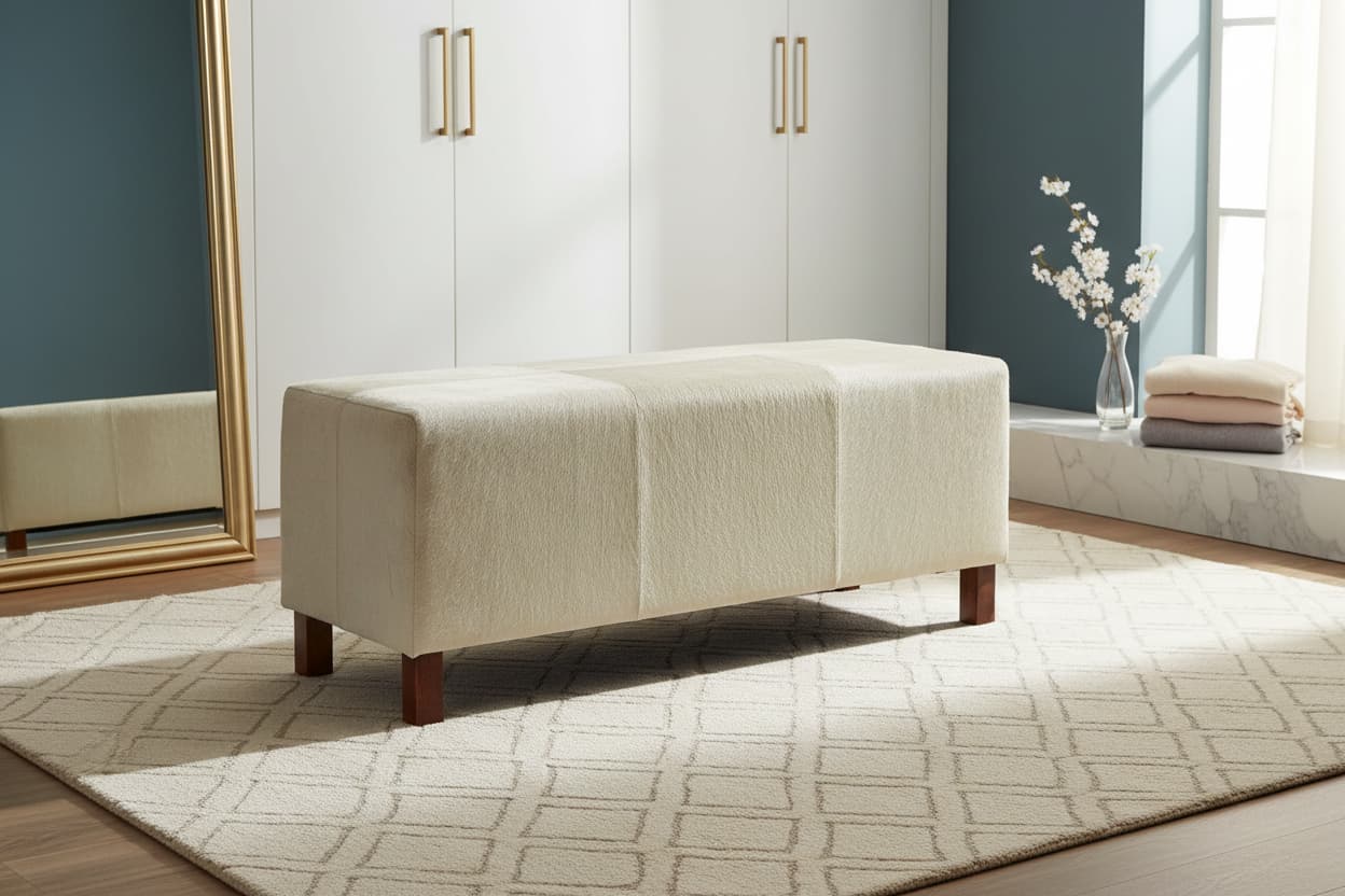 Chelsea Townhouse Natural Leather Bench With Wood Legs