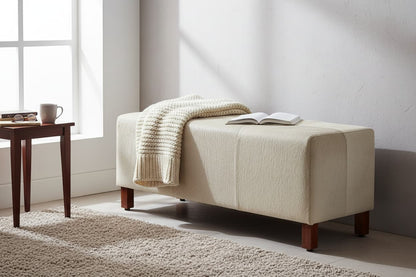 Chelsea Townhouse Natural Leather Bench With Wood Legs