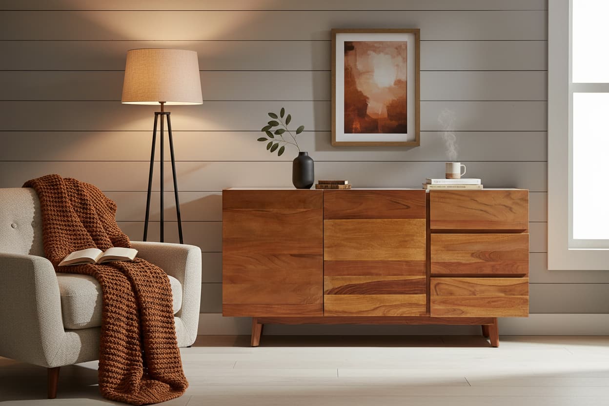 Crara 3 Drawer White Marble Sideboard