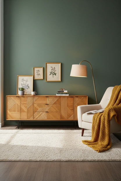 Tulum Natural Finish Sideboard with 4 Doors and 3 Drawers
