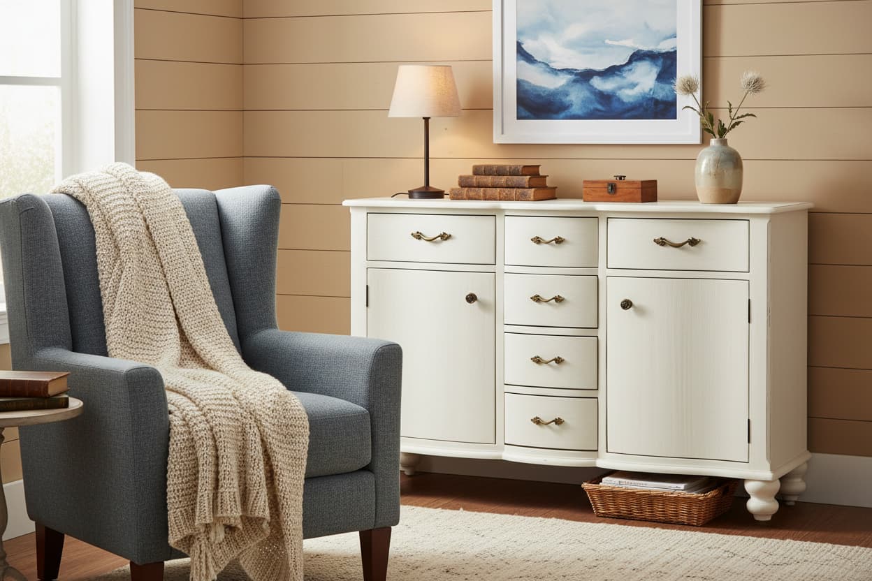 Seine 6 Drawer White Sideboard
