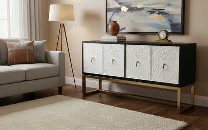 Alexander Black and White Four Door Sideboard