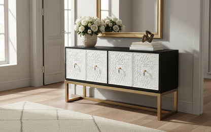 Alexander Black and White Four Door Sideboard