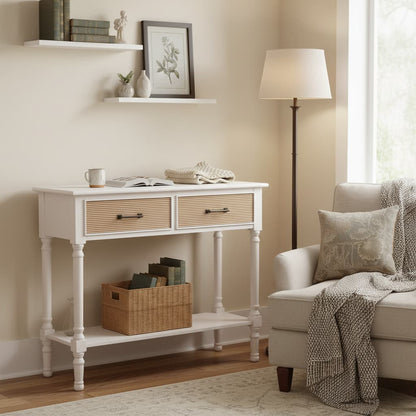 Heirloom 2 Drawers Pearl White Console Table