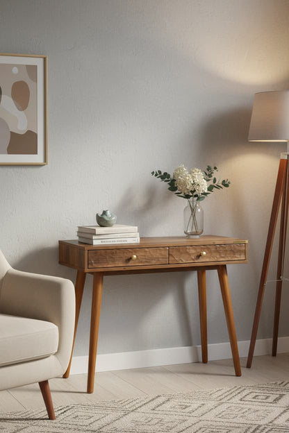 Artiste Wood Veneer Console Table with 2 Drawers