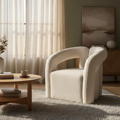 Bianca Ivory Boucle Statement Chair