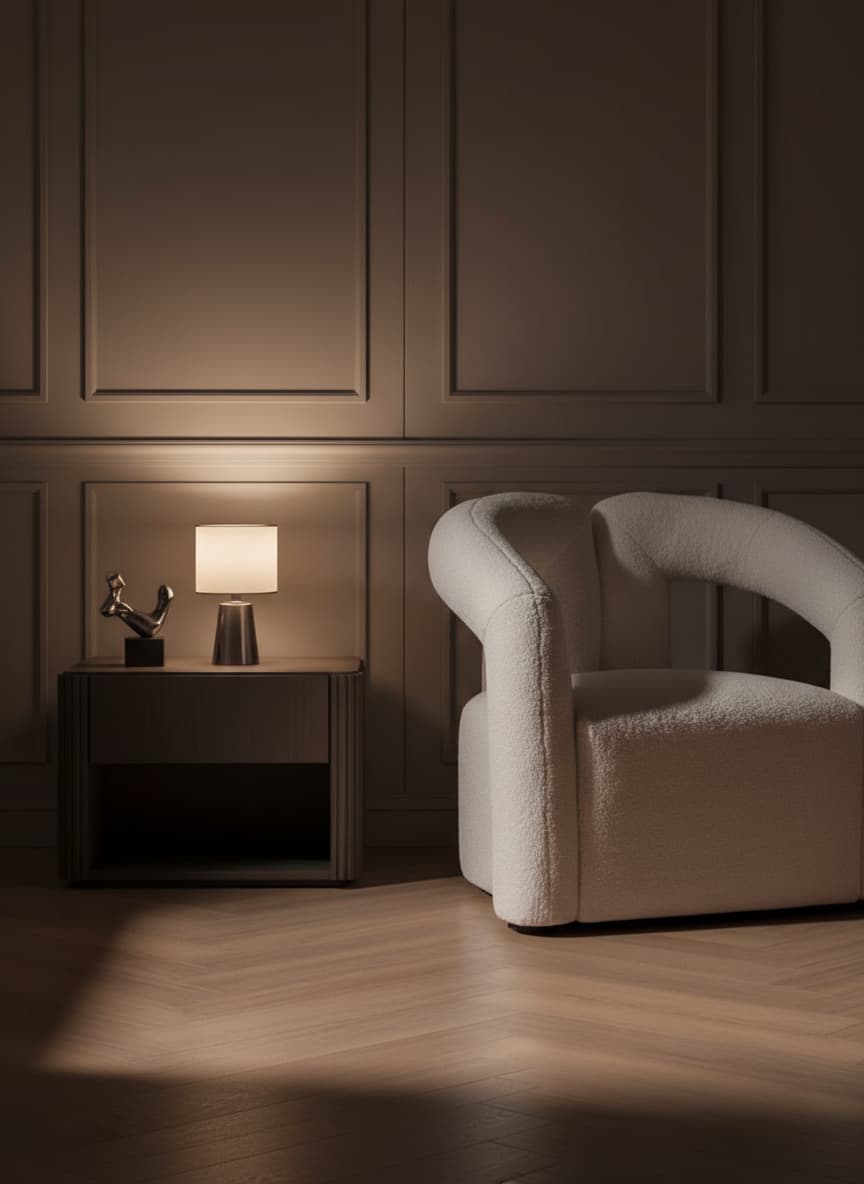 Bianca Ivory Boucle Statement Chair