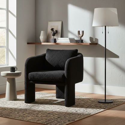 Nimbus Black Boucle Curved Armchair