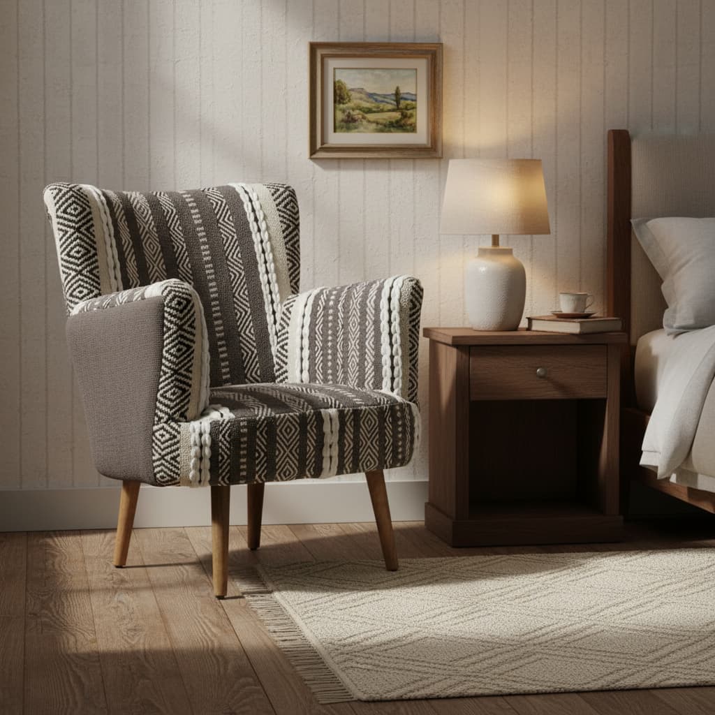 Serene Grey And White Chair