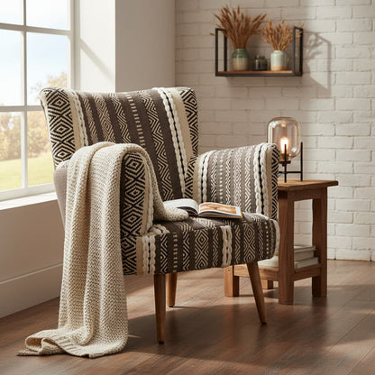 Serene Grey And White Chair