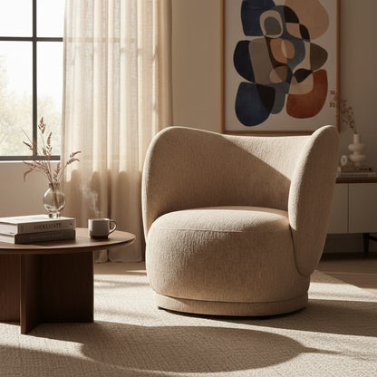 Hamptons Deep Stone Chenille Curved Chair