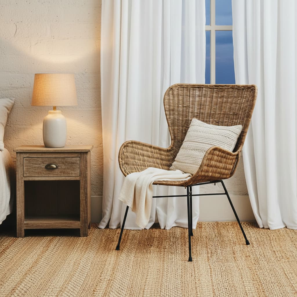 Celebes Curved Design Natural Rattan Chair