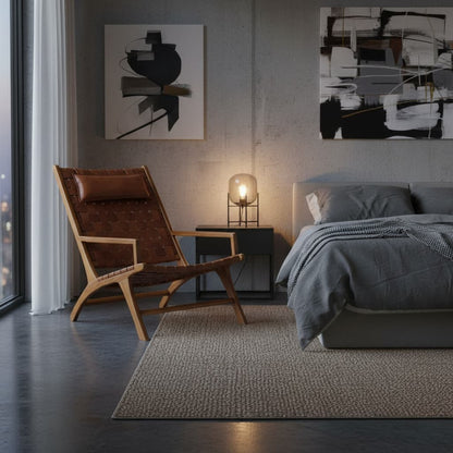 Sumatra Teak Wood And Woven Leather Chair