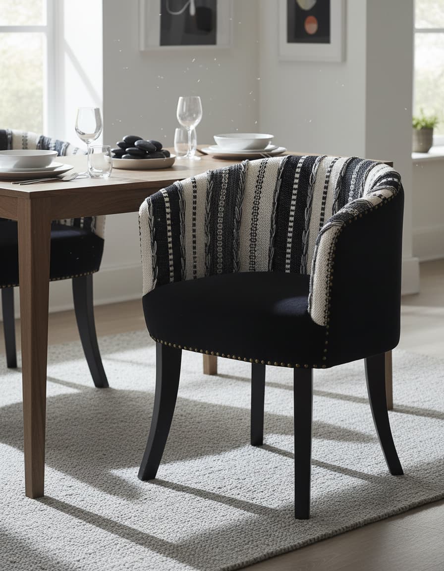 Serene Black and White Chair