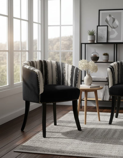 Serene Black and White Chair