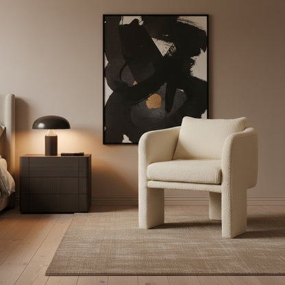 Nimbus Ivory Boucle Curved Armchair
