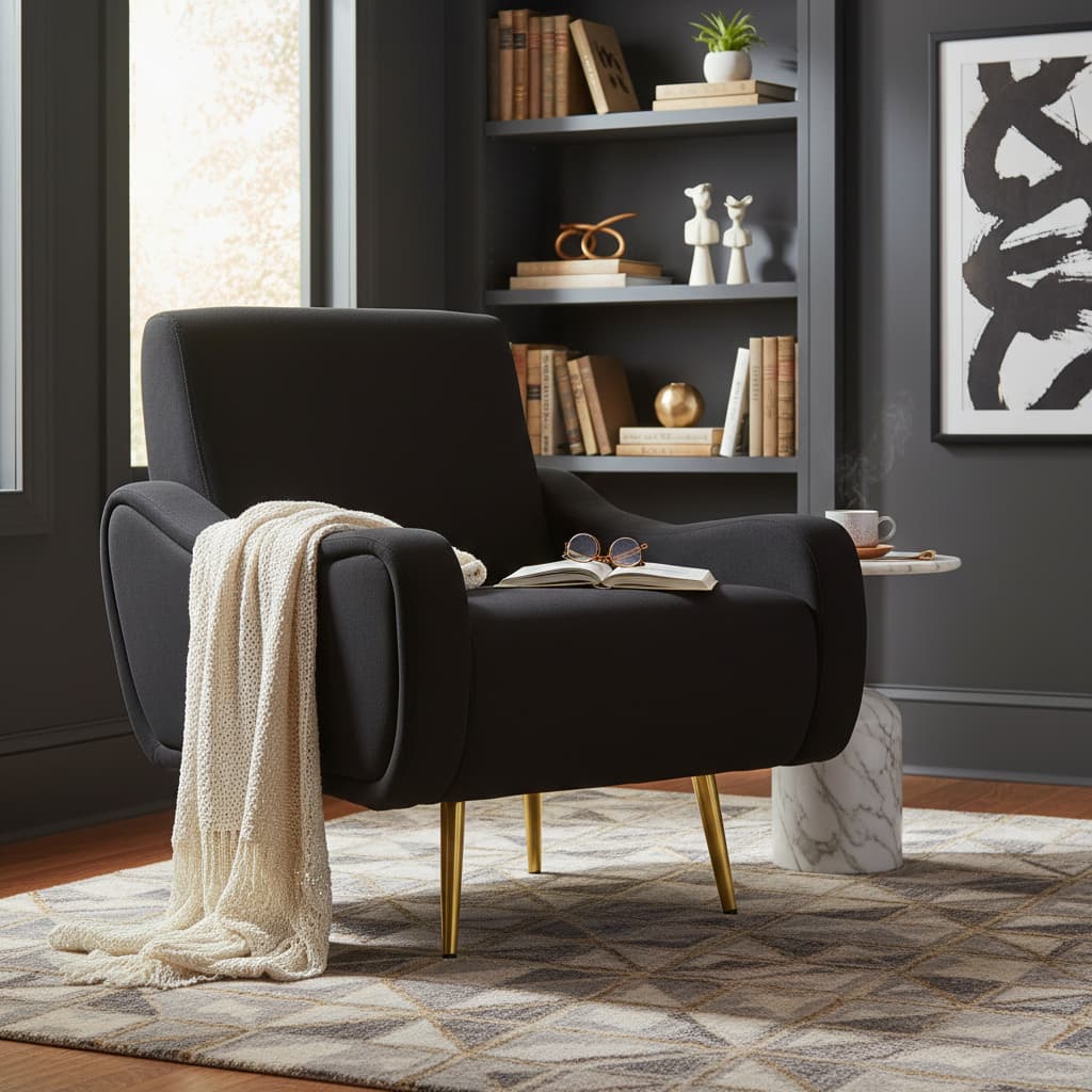 Checker Black Armchair