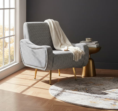 Checker Black And White Checked Armchair