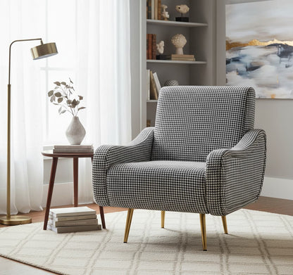 Checker Black And White Checked Armchair
