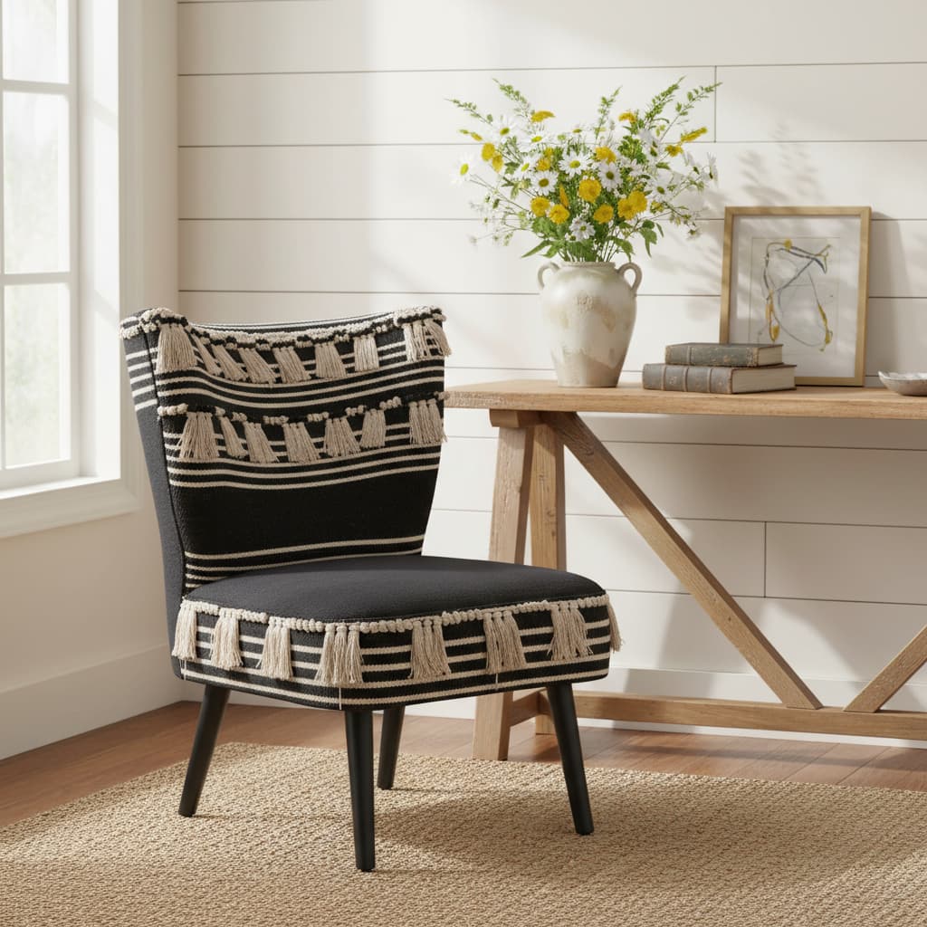 Serene Black Moroccan Chair