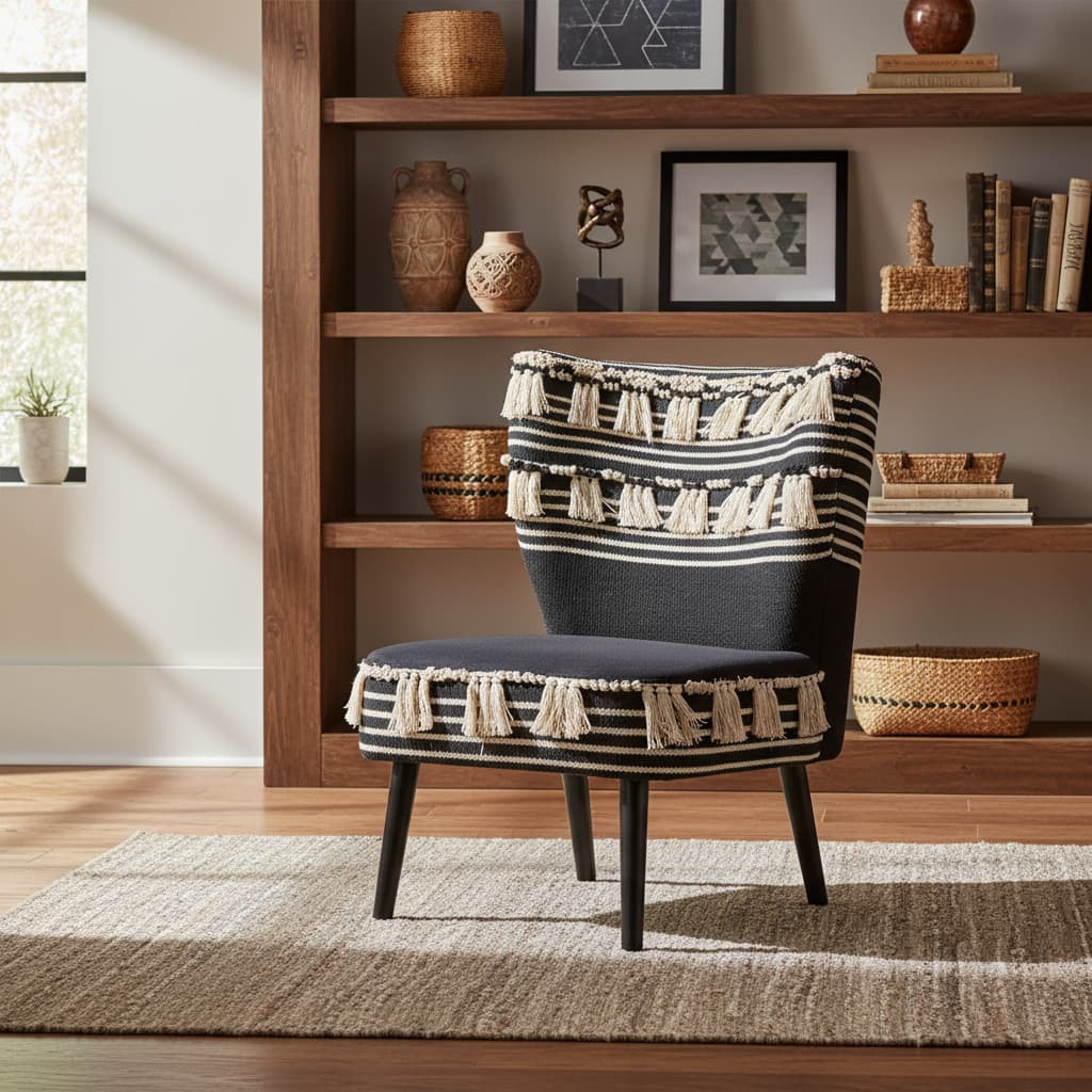Serene Black Moroccan Chair