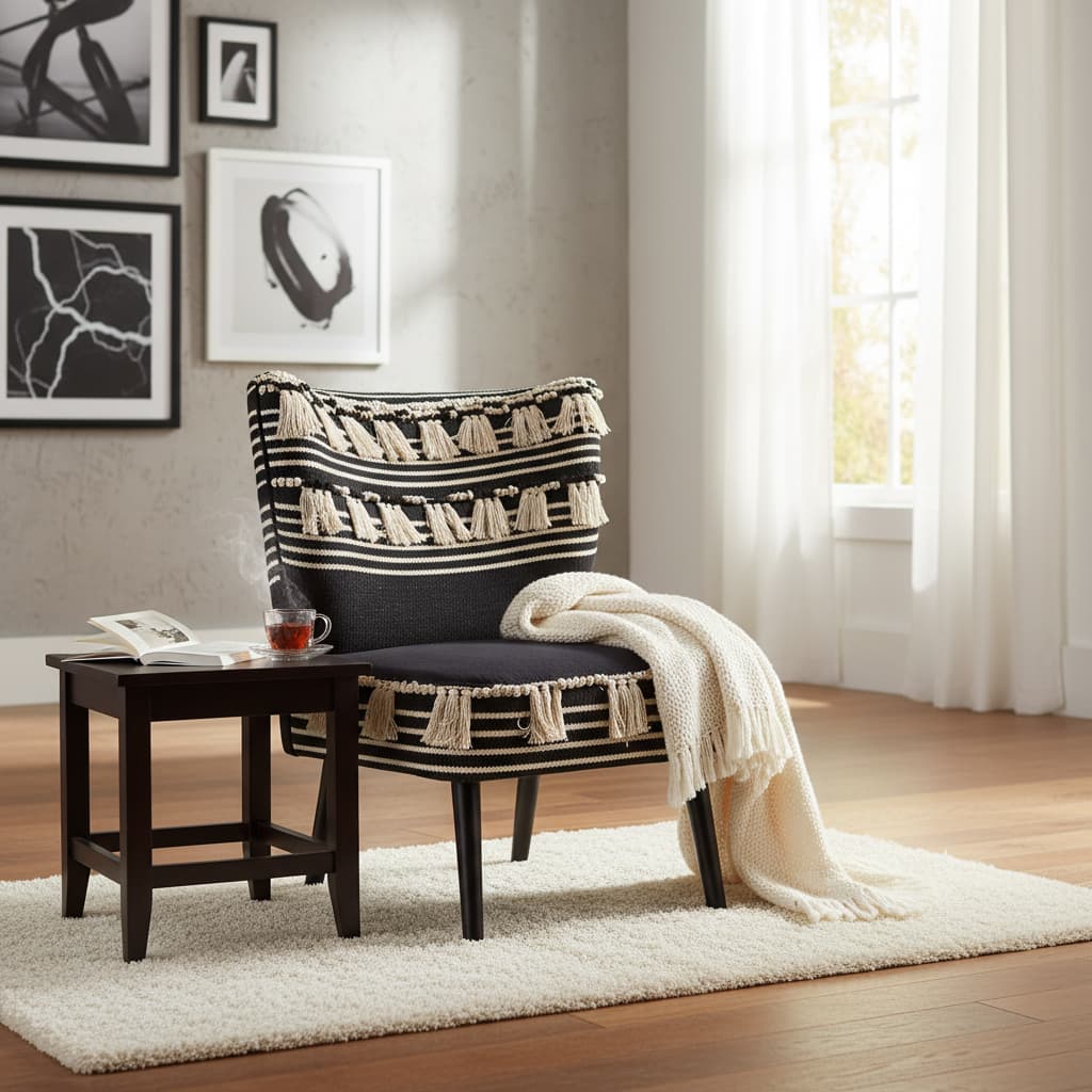 Serene Black Moroccan Chair