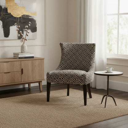 Mayfair Greek Key Design Wingback Lounge Chair