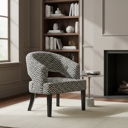 Mayfair Greek Key Design Cutout Lounge Chair