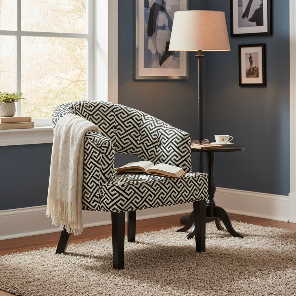 Mayfair Greek Key Design Cutout Lounge Chair