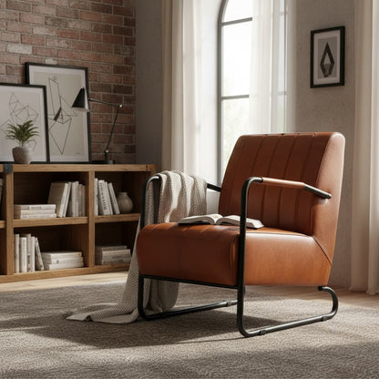 Dakota Tan Leather Armchair