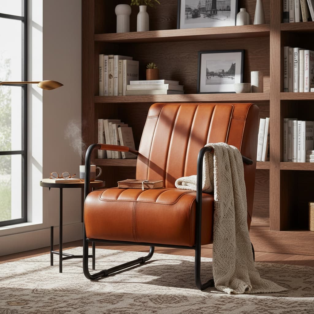 Dakota Tan Leather Armchair