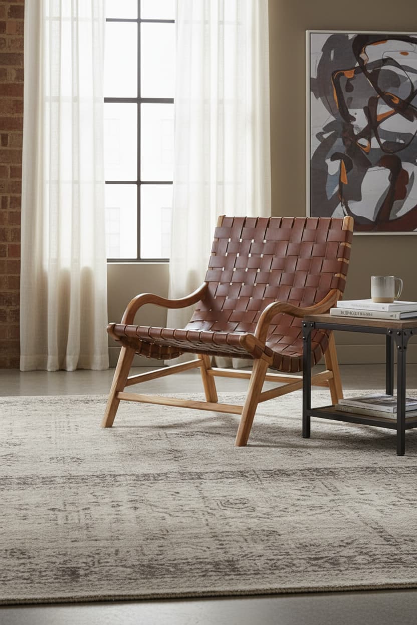 Sumatra Brown Woven Leather Chair