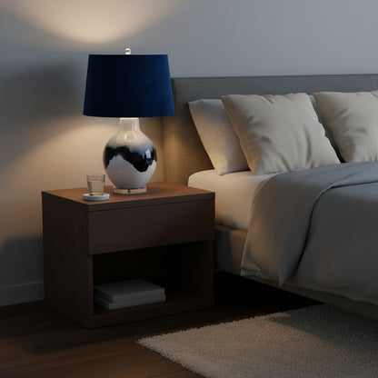 Ice Shadows Table Lamp With Navy Blue Lampshade