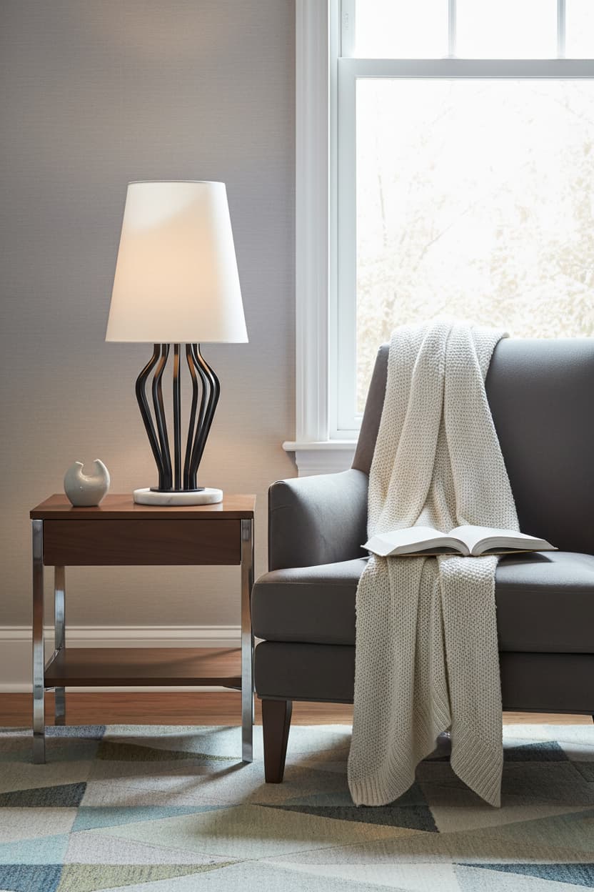 Yada Black And White Table Lamp