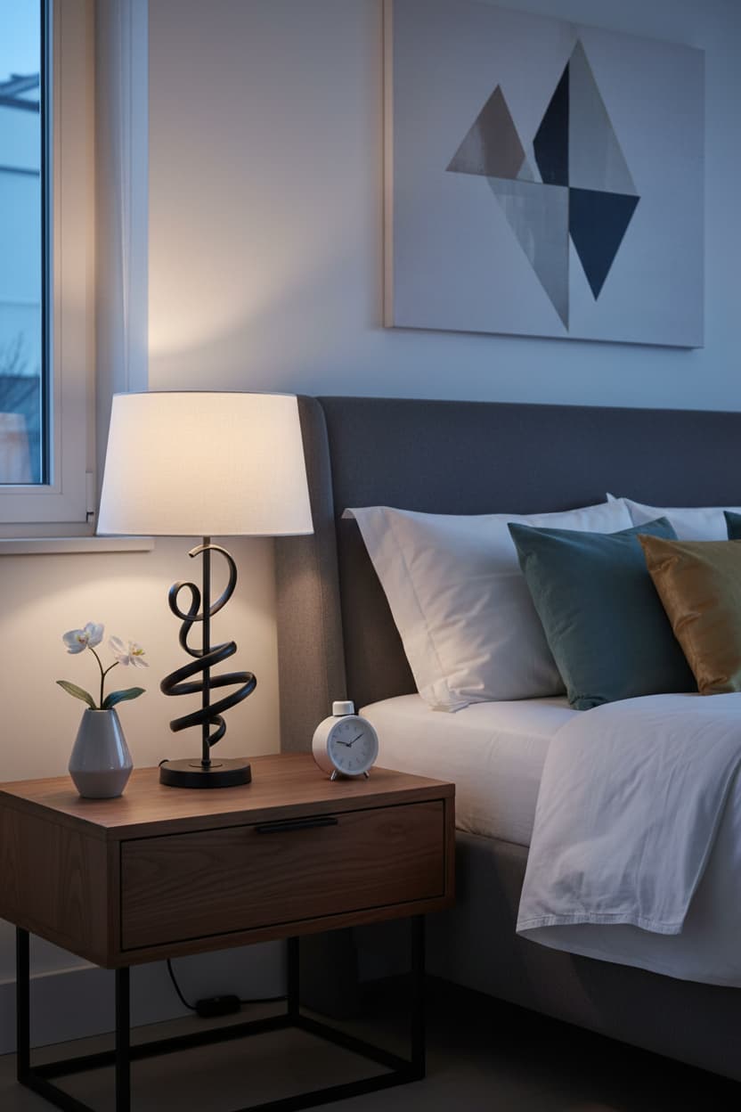 Zenith Matte Black Squiggle Table Lamp