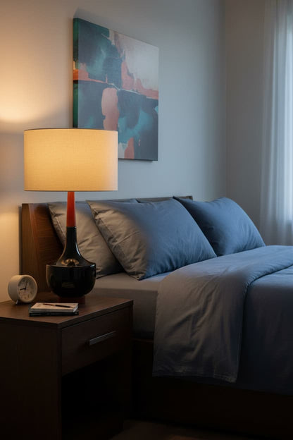 Orion Table Lamp with Wood And Ceramic Base