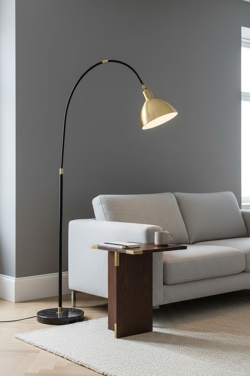 Kepler Gold Finish Metal Shade Floor Lamp