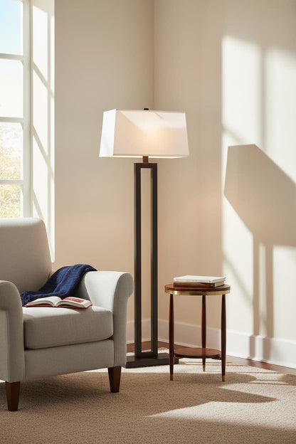 Luma Black and White Floor Lamp