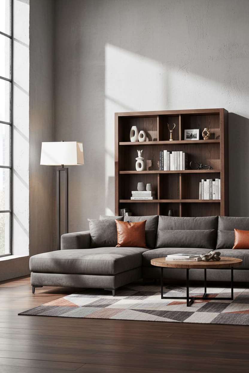 Luma Black and White Floor Lamp