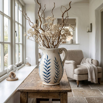 Large Blue Flora Olpe Jug Vase